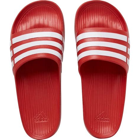 red adidas slides for women